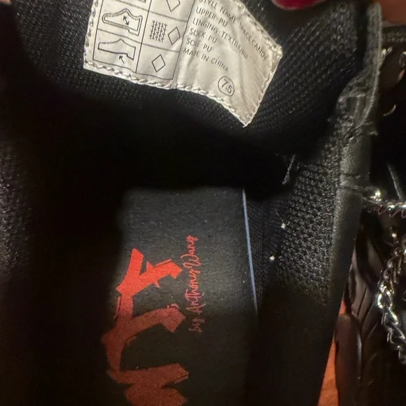 Antony wang Chunky Black Platform Sneakers with Silver Chain & Stud Details - Picture 4 of 15